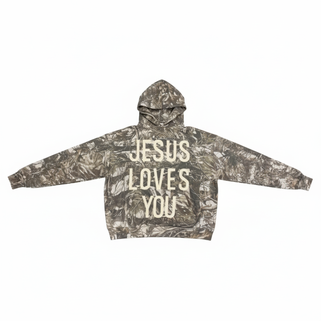 Jesus Loves You French Terry Camo Hoodie