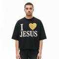 I Love Jesus Cropped Heavy Tee - Gold Edition