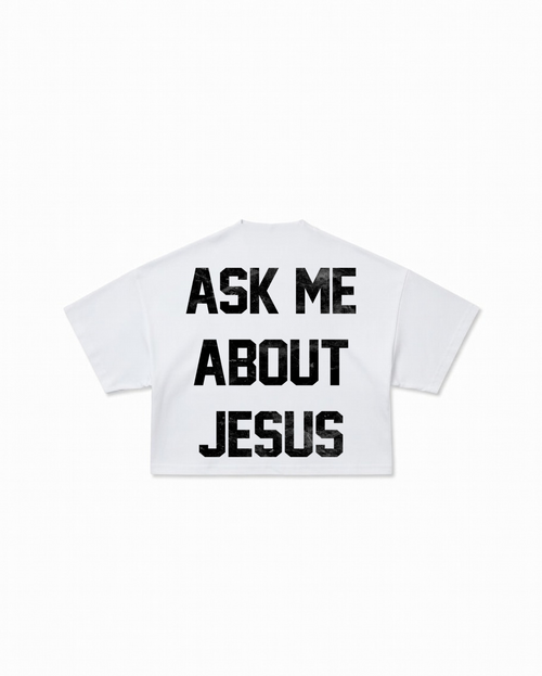 Ask Me About Jesus Heavyweight Boxy Tee