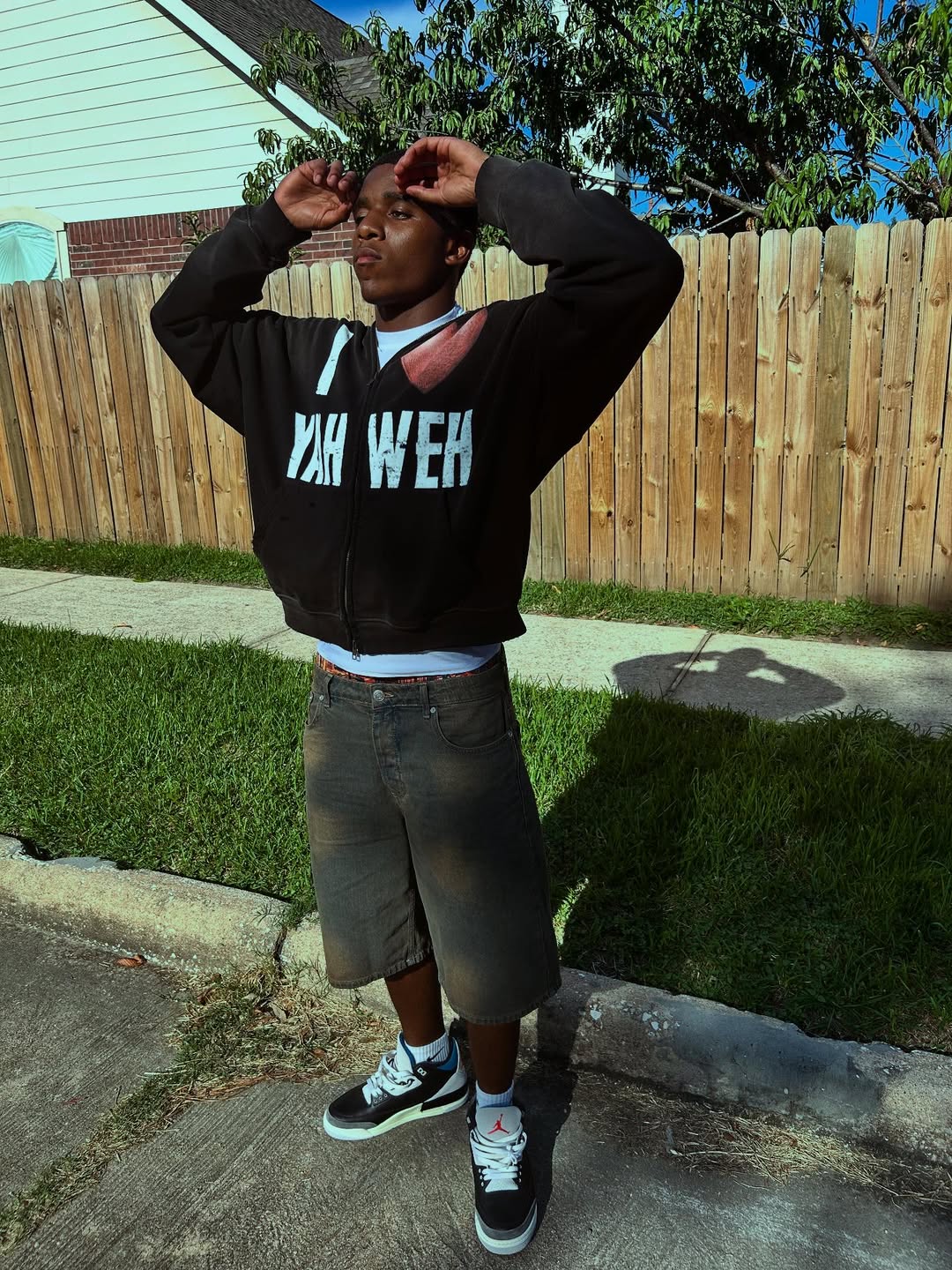 I Love Yahweh Washed Distressed Zip-Up Hoodie