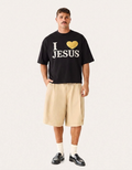 I Love Jesus Cropped Heavy Tee - Gold Edition