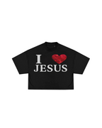 "I LOVE JESUS" HEAVY CROPPED TEE