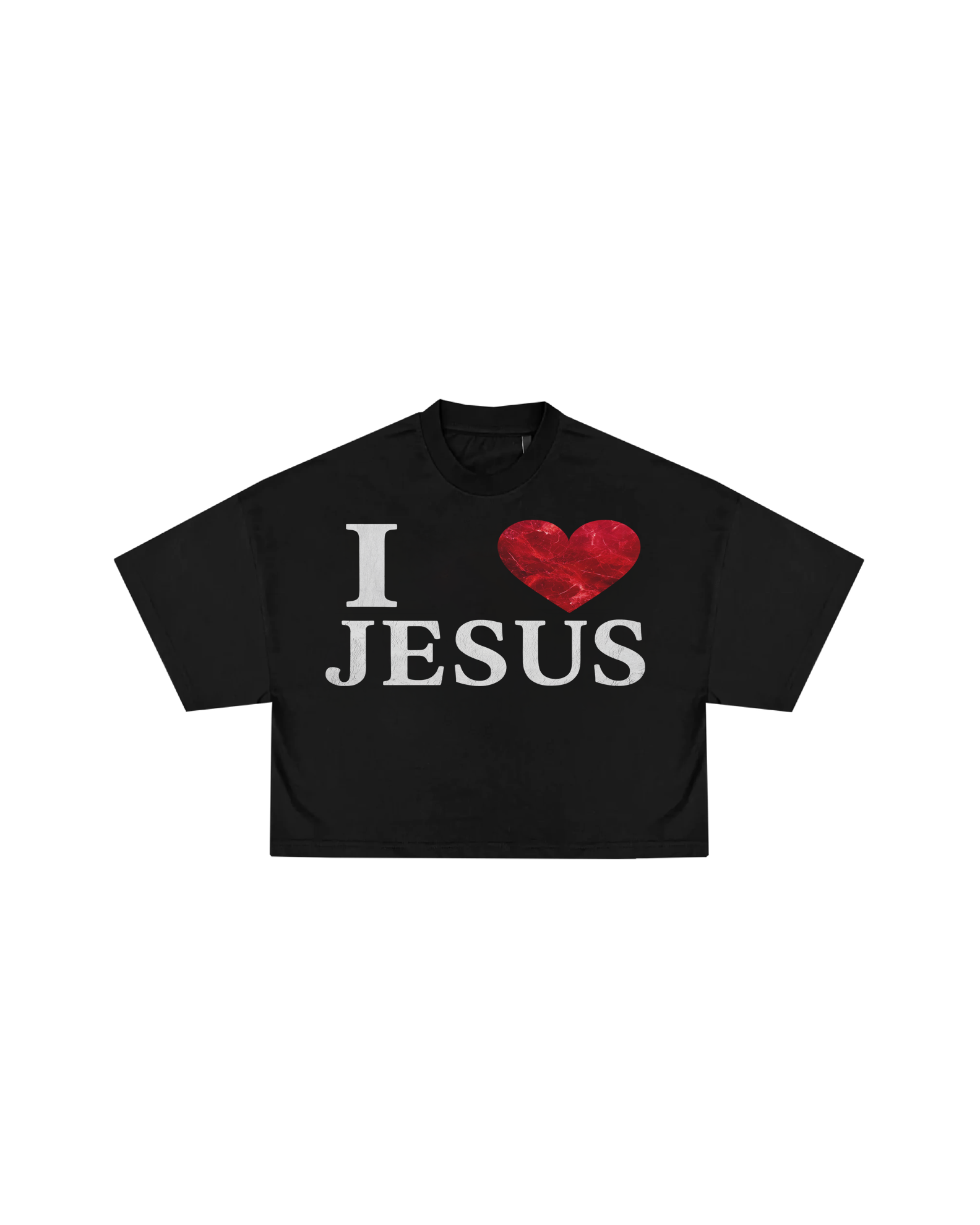 "I LOVE JESUS" HEAVY CROPPED TEE