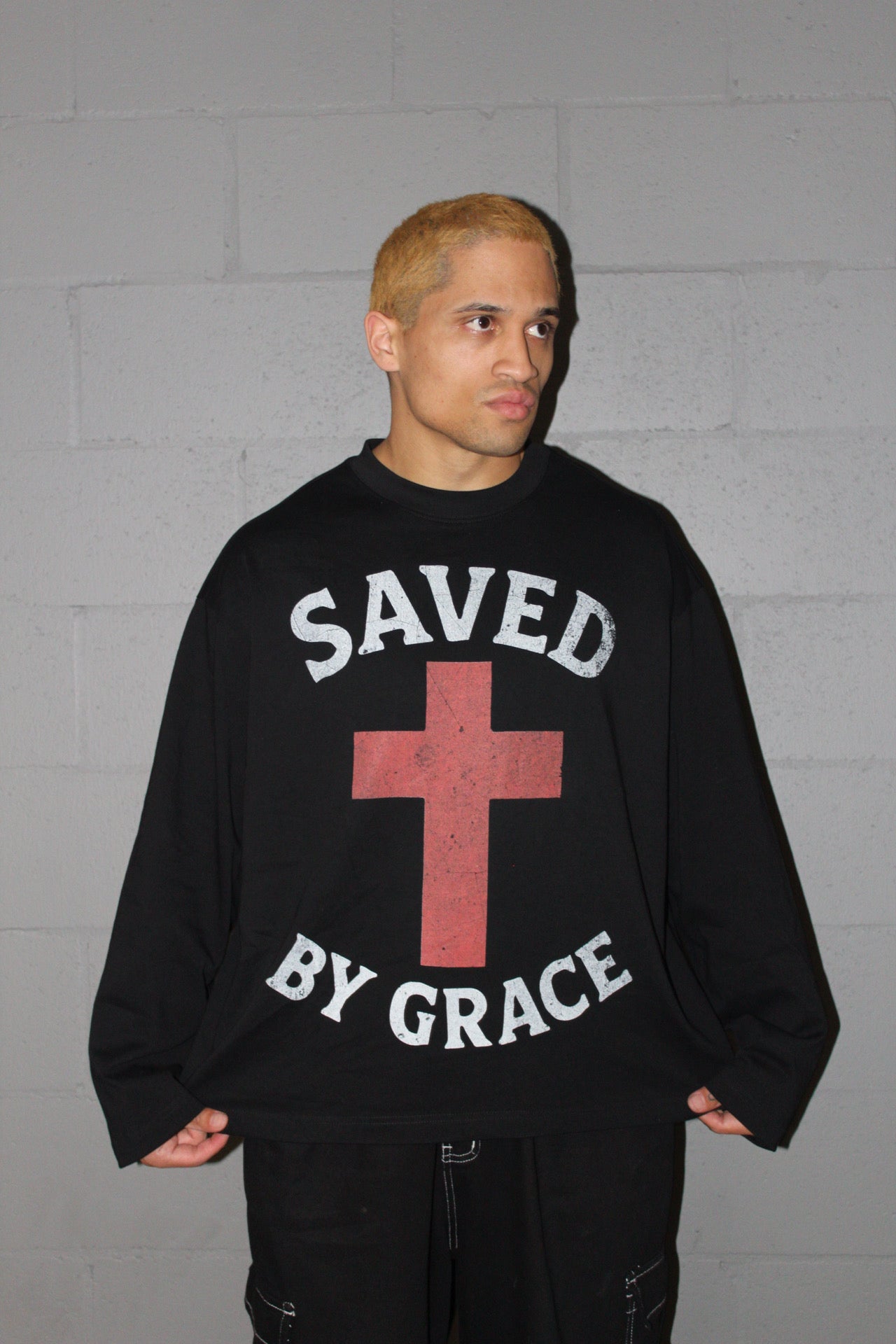 Saved By Grace Oversized Long Sleeve