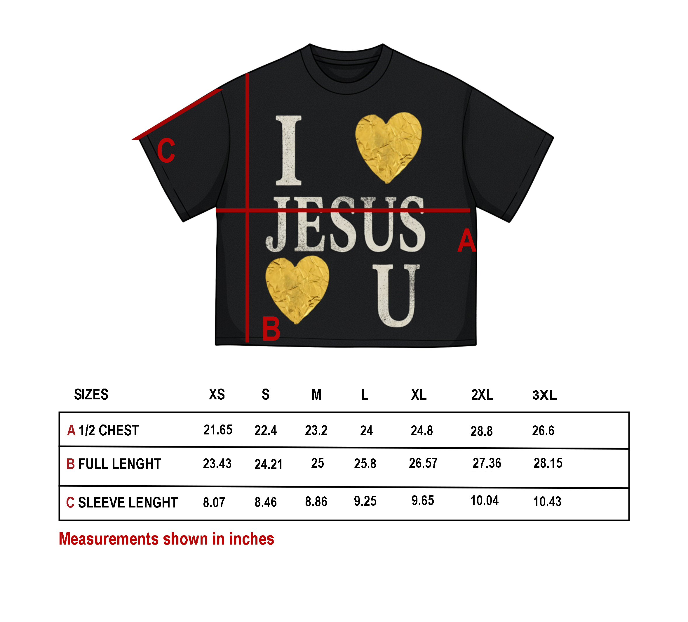 I Love Jesus Loves You Cropped T-Shirt - Gold Edition