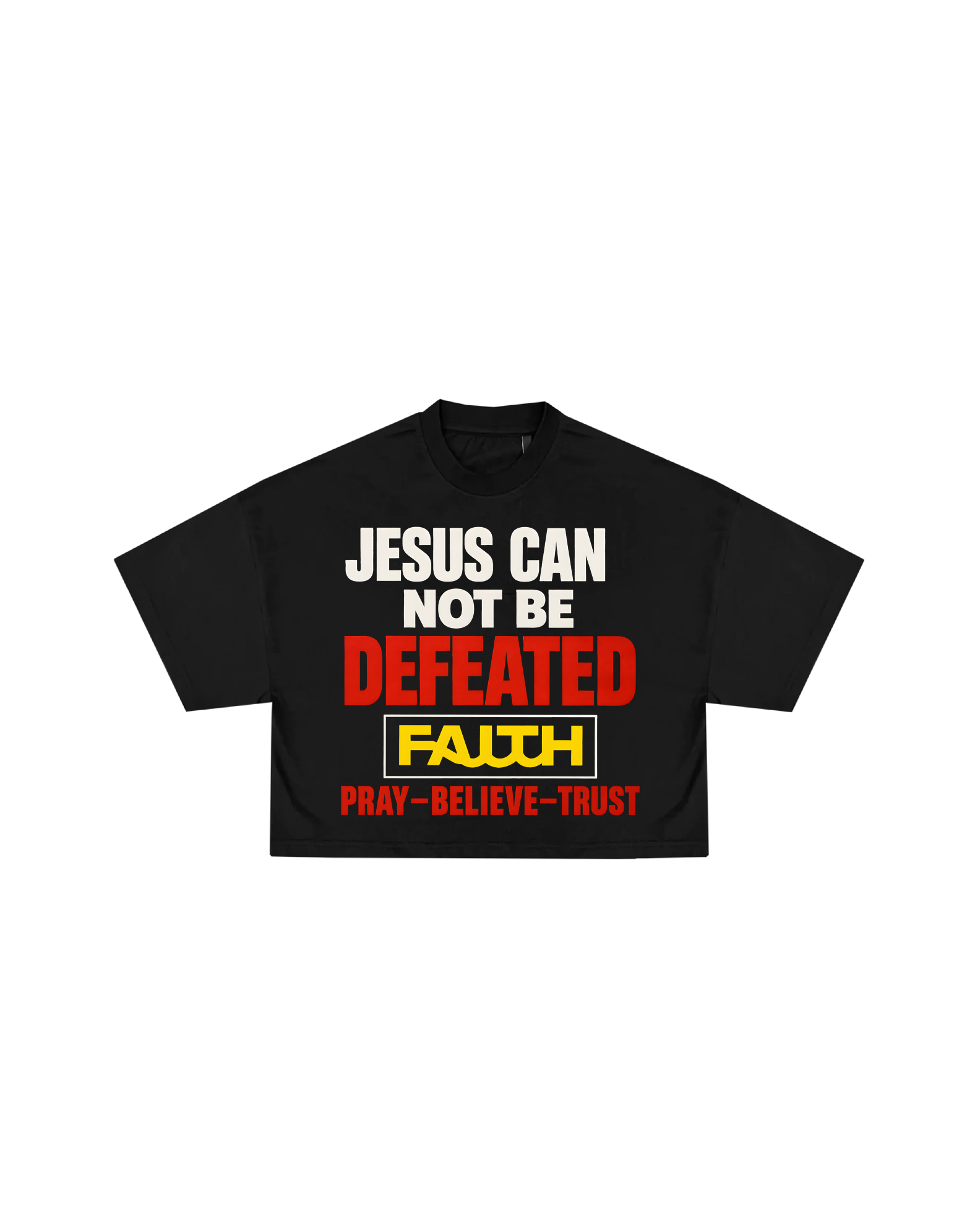 JESUS CAN NOT BE DEFEATED BOXY TEE