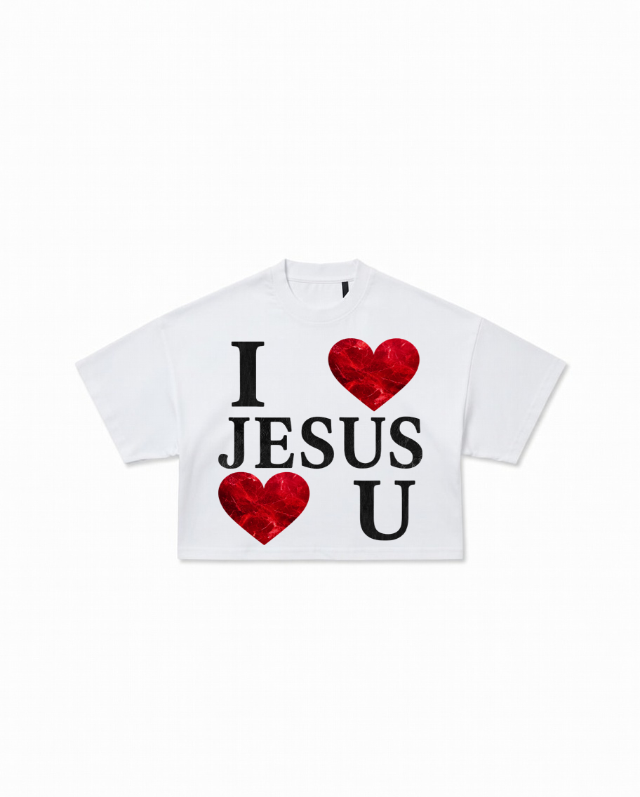 I LOVE JESUS <3 U CROPPED TEE