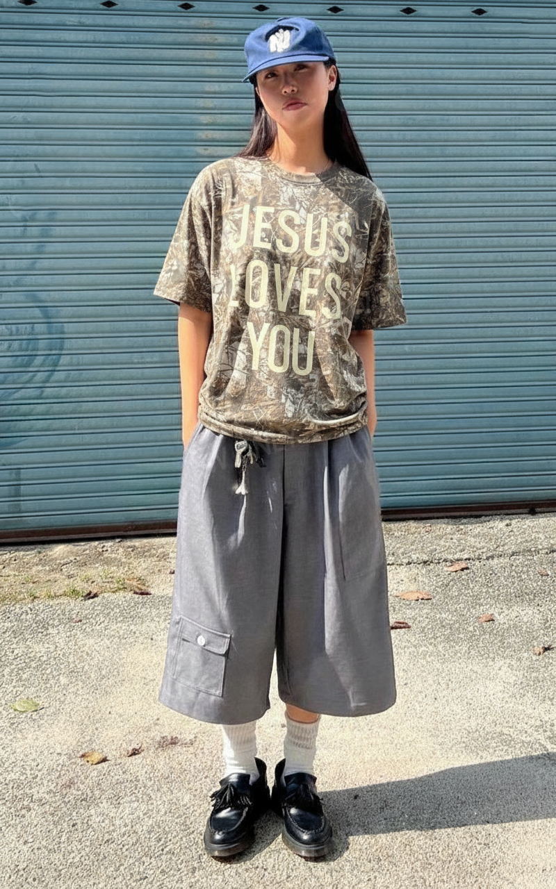 Jesus Loves You Cropped Real Tree Camo Tee