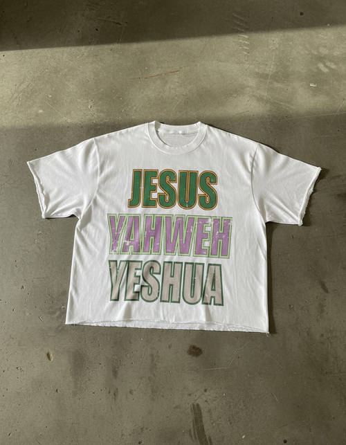 Jesus Box Fit White Cropped Tee