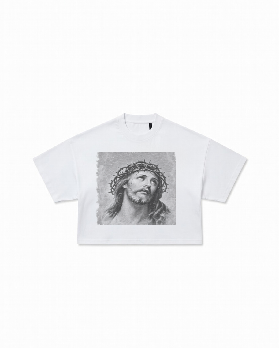 Jesus Crown of Thorns Boxy Heavyweight Tee