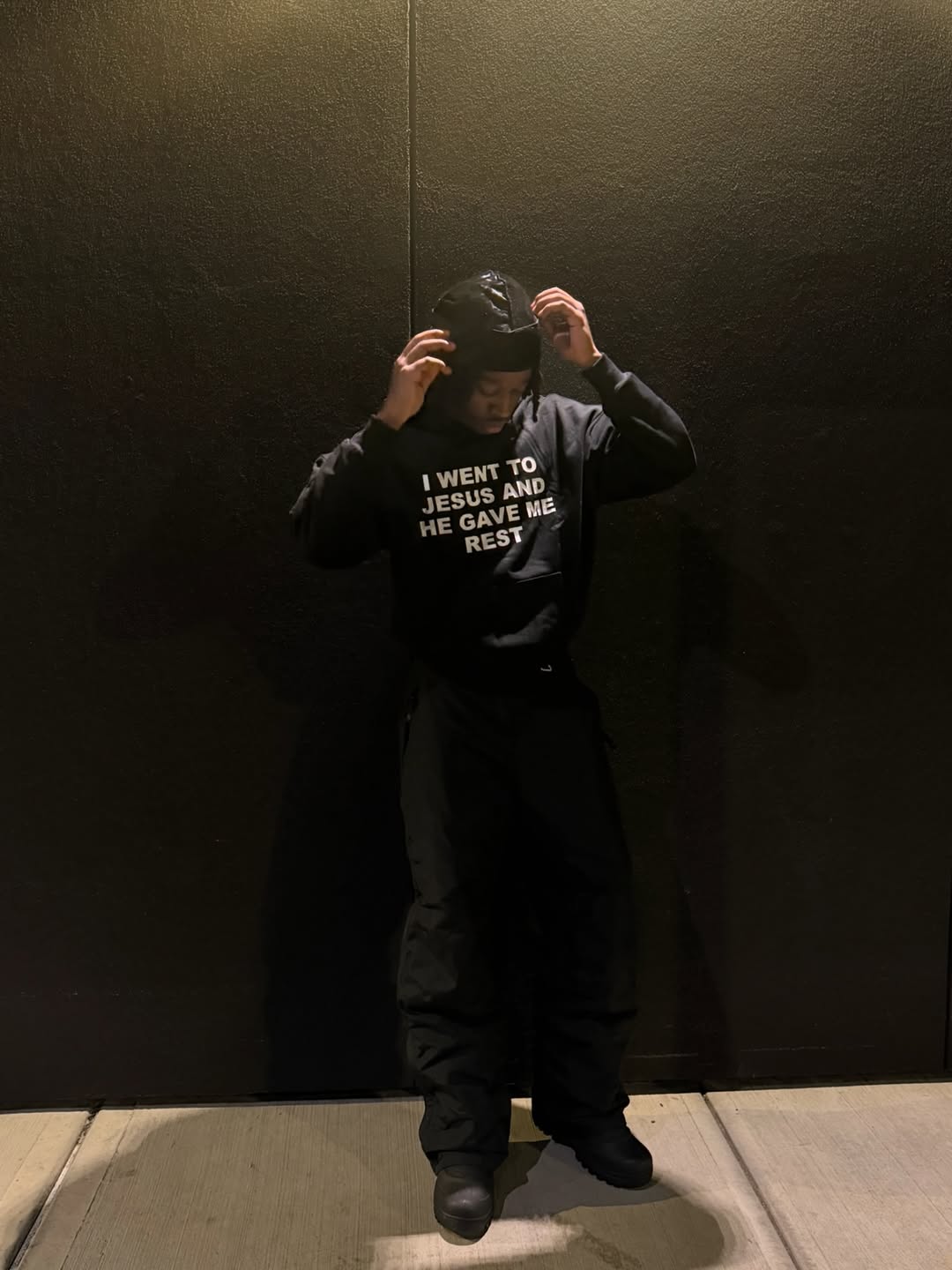 I Went To Jesus And He Gave Me Rest Heavy Boxy Hoodie