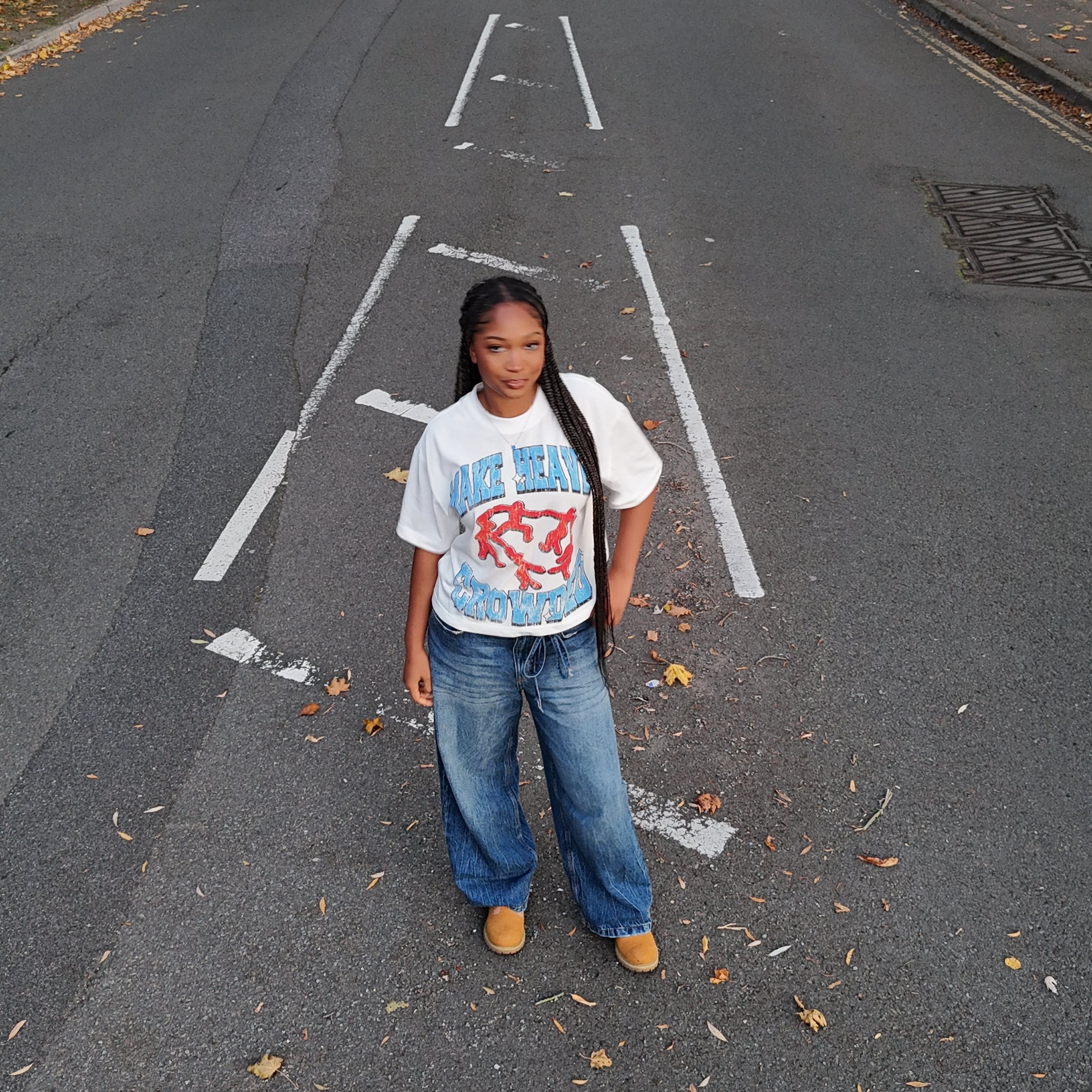 Make Heaven Crowded Oversized Cropped  Tee