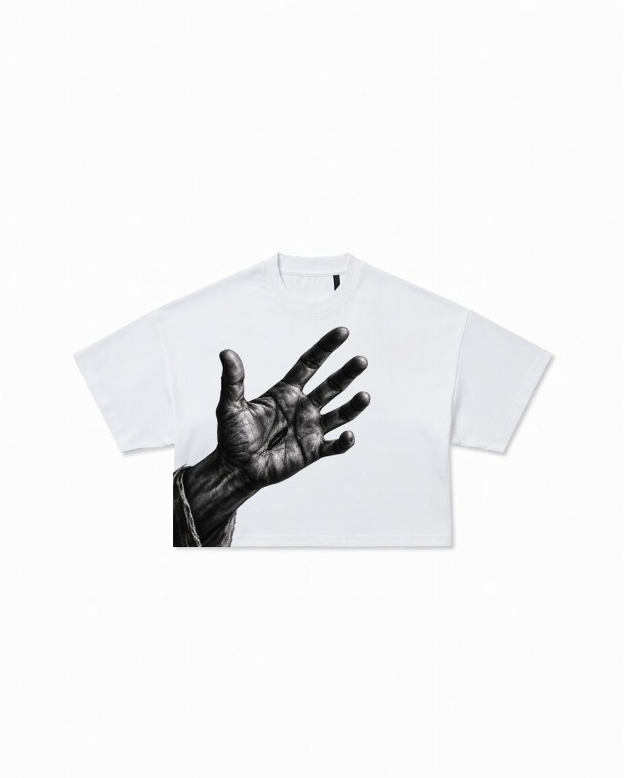 Pierced Hand Of Jesus Heavyweight Boxy Tee