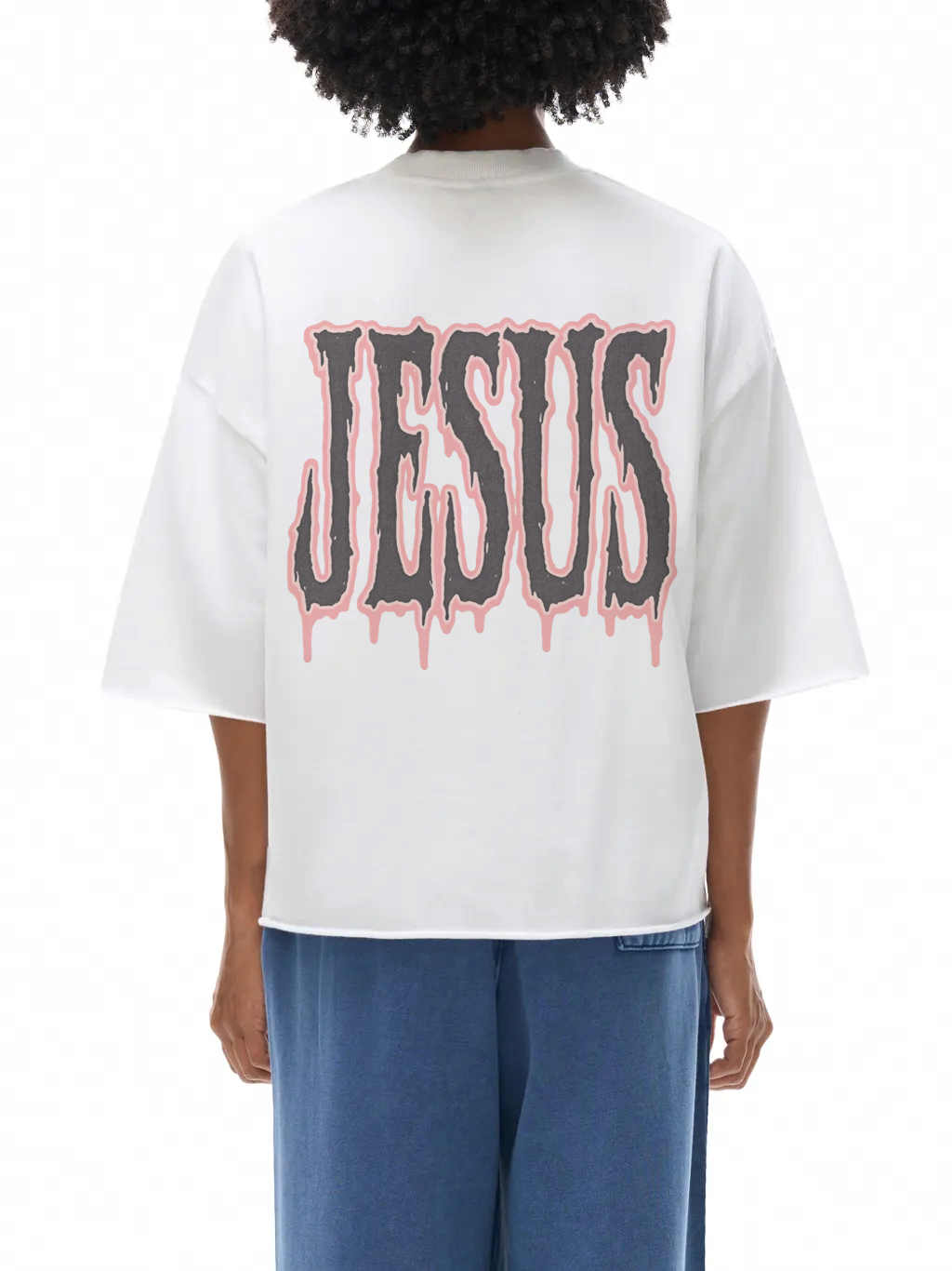 Jesus Is King Boxy Terry Raw Edge T-Shirt