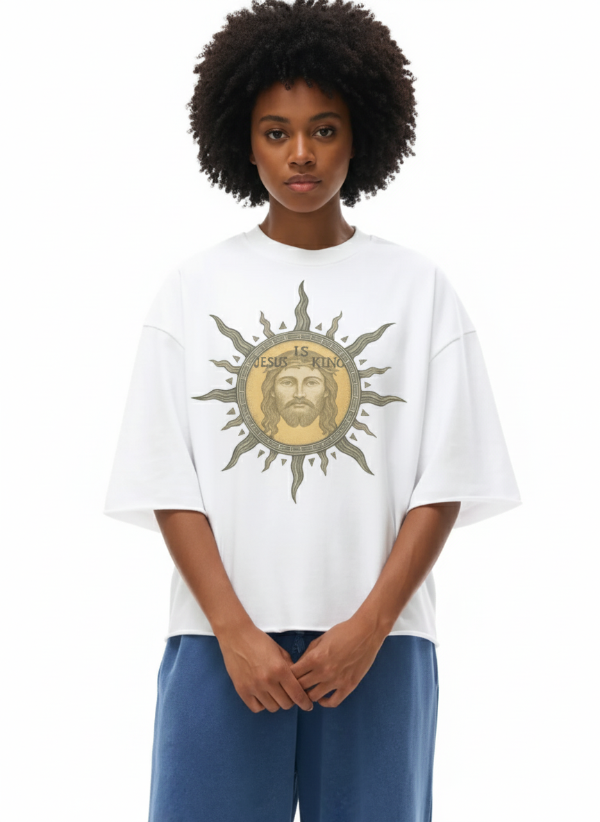 Jesus Is King Boxy Terry Raw Edge T-Shirt