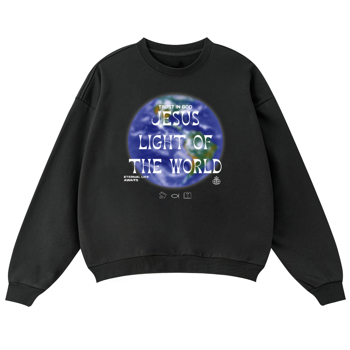Jesus Light Of The World Oversized Crewneck sweatshirt