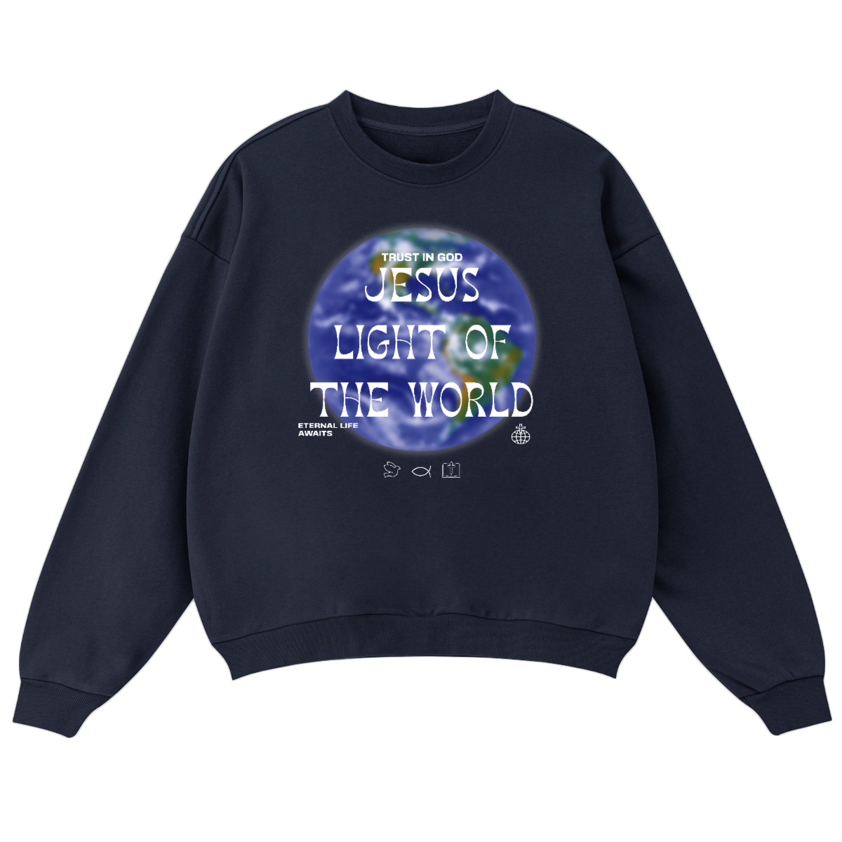 Jesus Light Of The World Oversized Crewneck sweatshirt