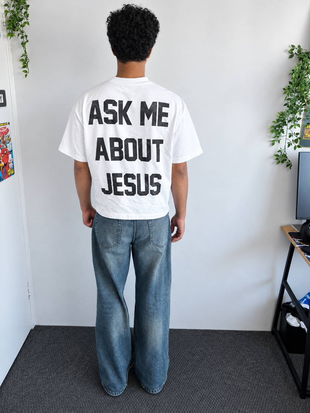 Ask Me About Jesus Heavyweight Boxy Tee