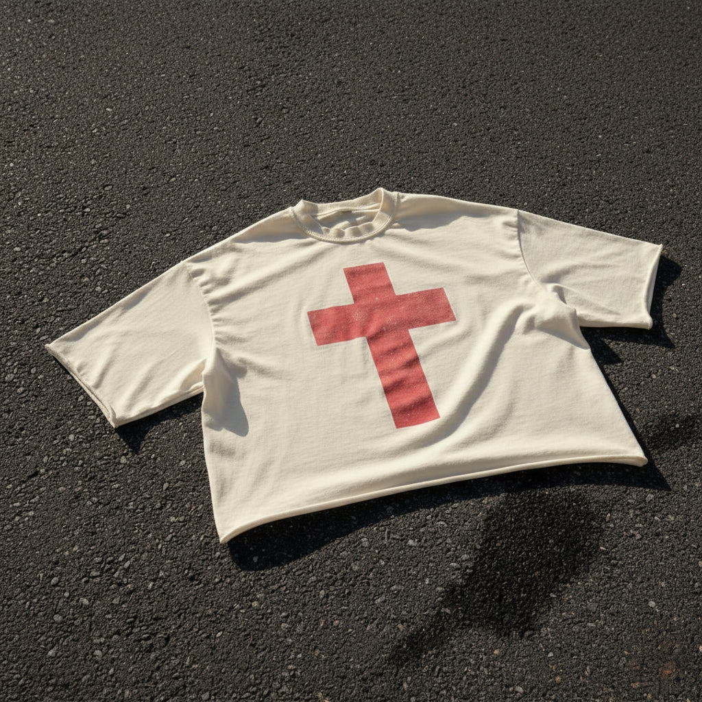 The Cross French Terry Raw Edge T-Shirt