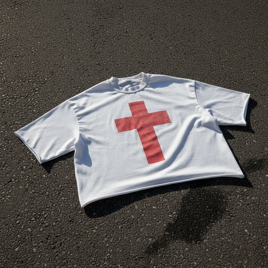 The Cross French Terry Raw Edge T-Shirt