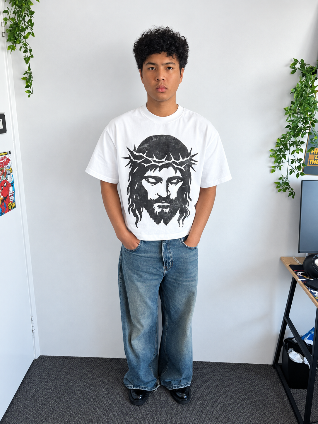 Ask Me About Jesus Heavyweight Boxy Tee
