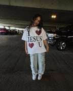 I LOVE JESUS <3 U CROPPED TEE
