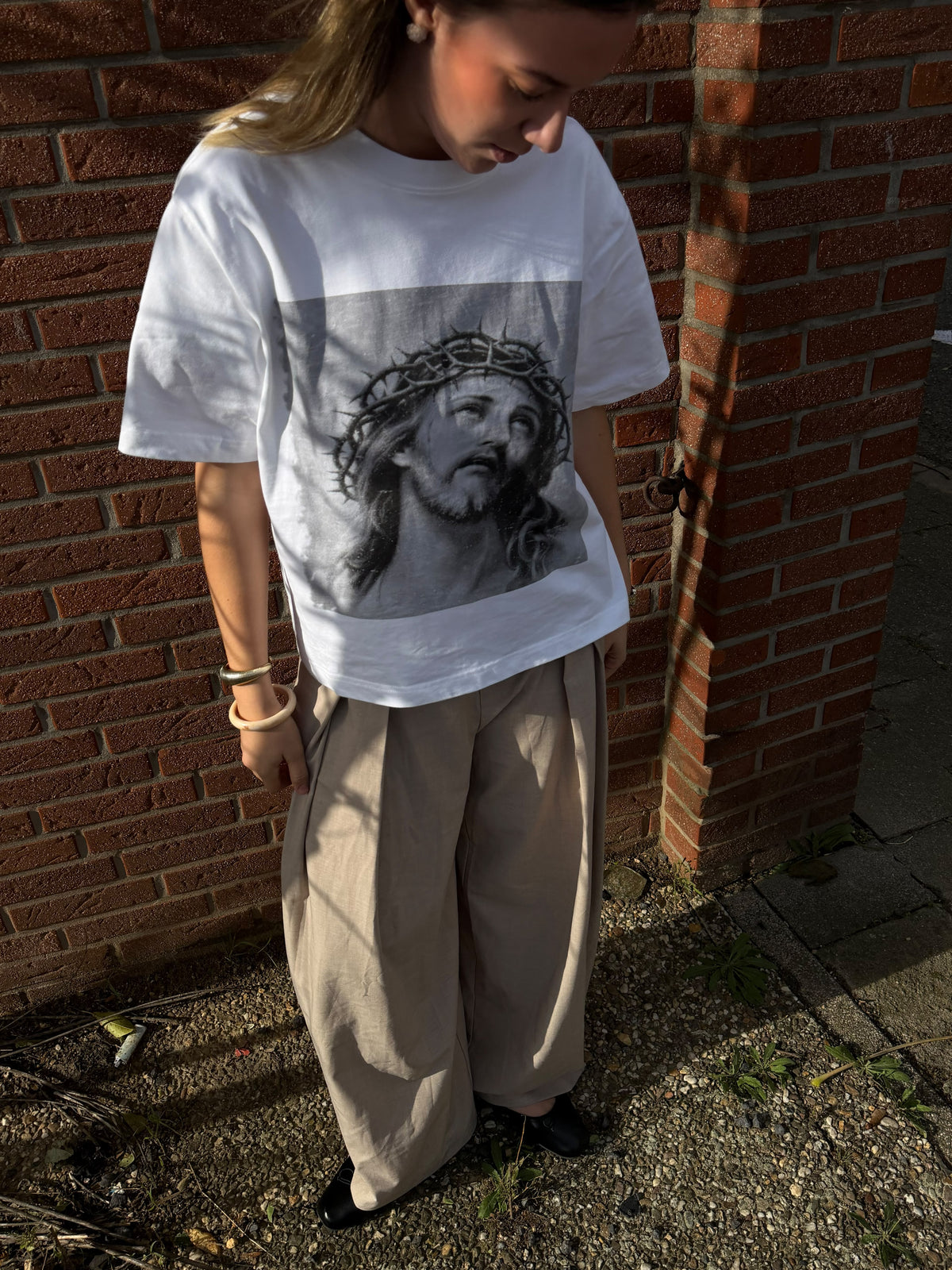 Jesus Crown of Thorns Boxy Heavyweight Tee