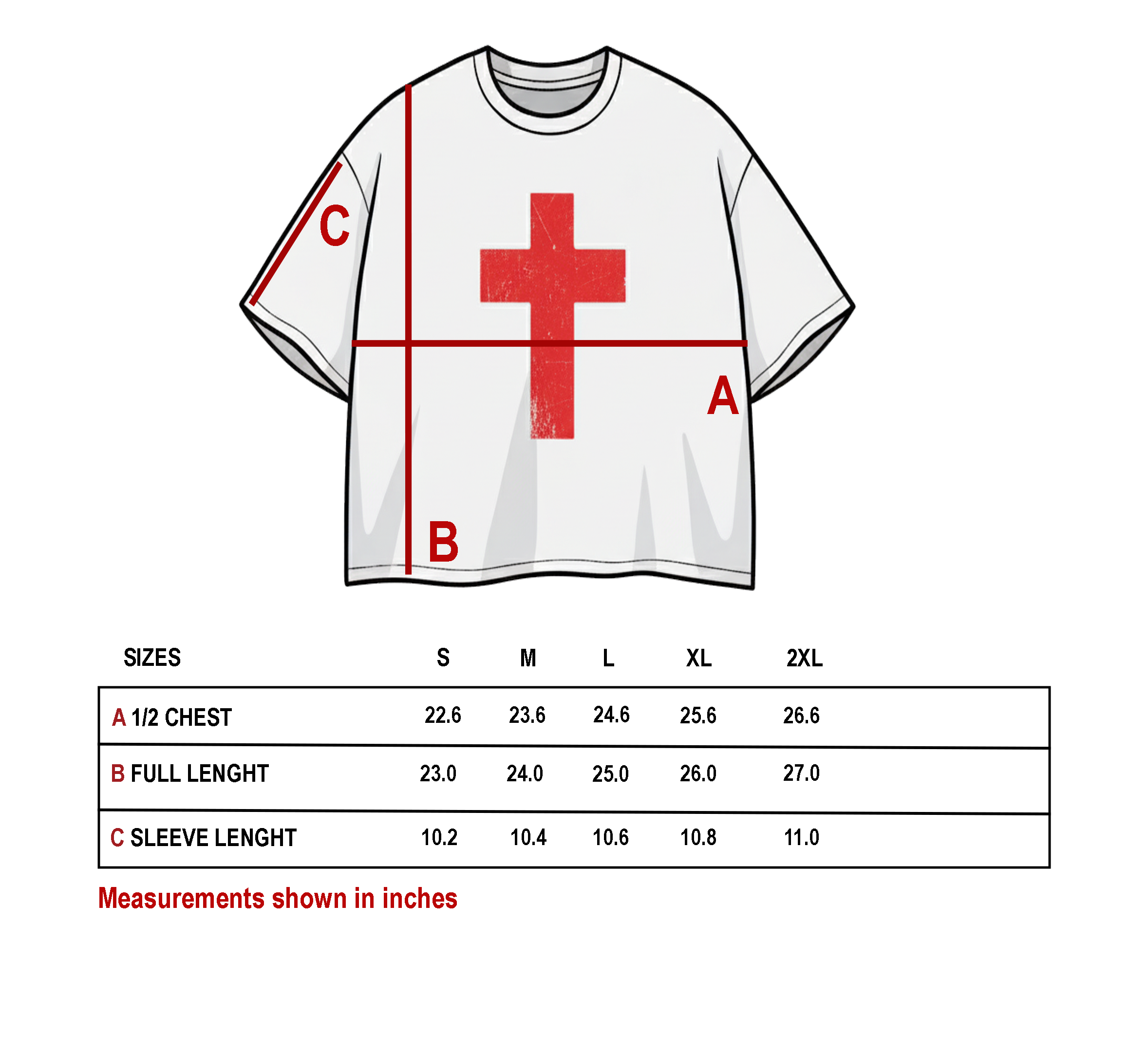 The Cross French Terry Raw Edge T-Shirt