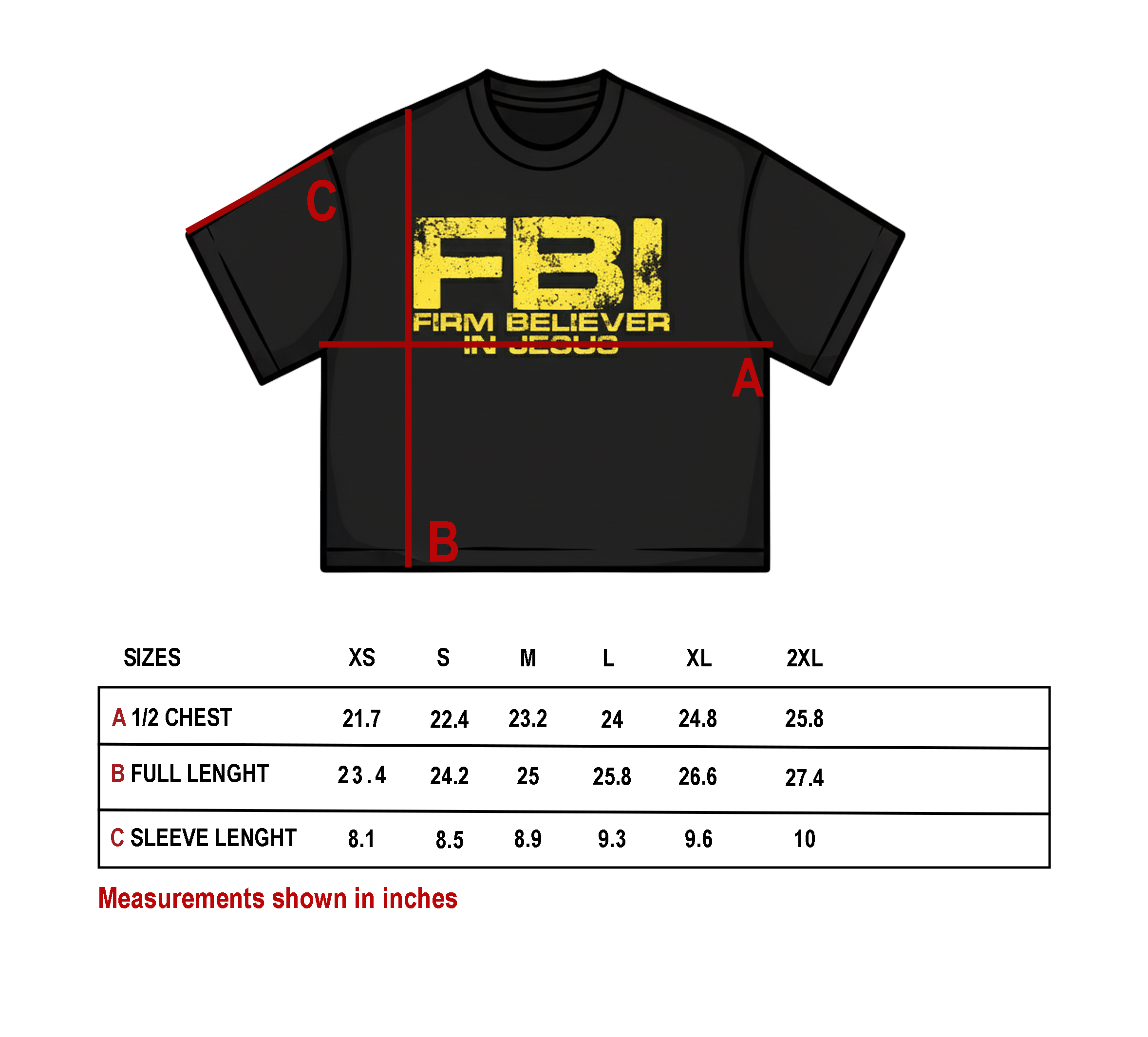 F.B.I Cropped Loose T-shirt