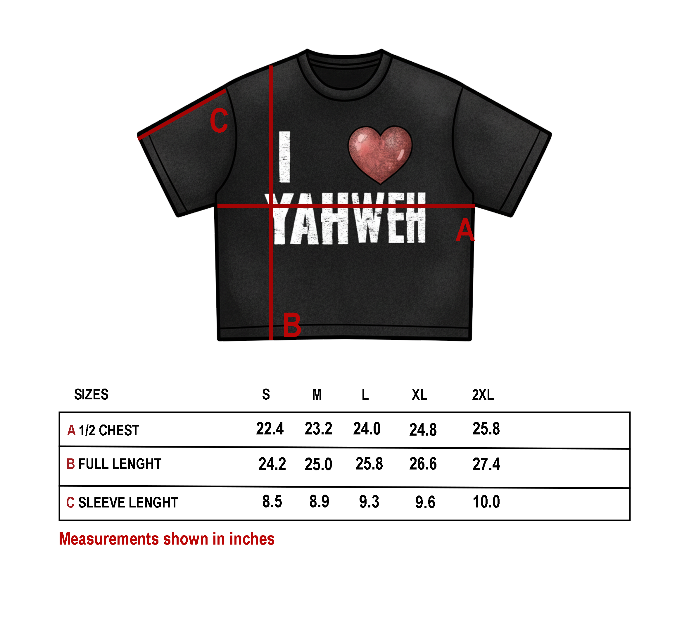 I Love Yahweh Cropped Snow Washed T-shirt