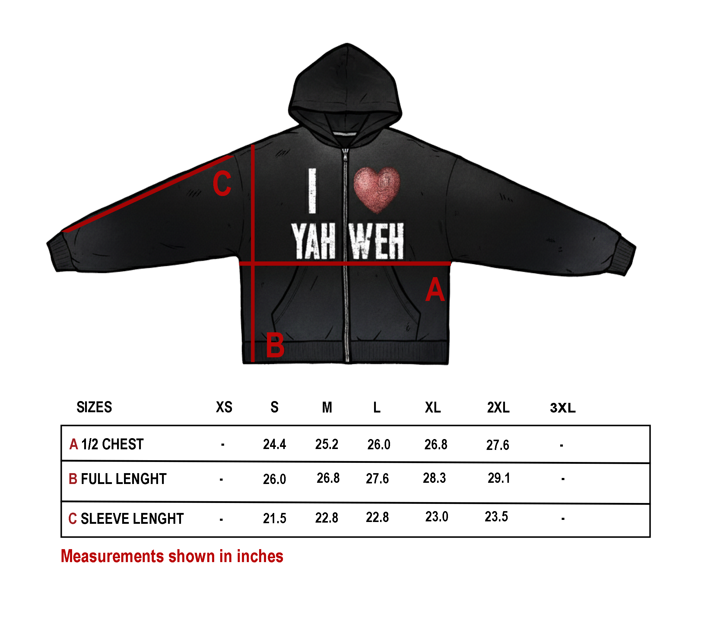 I Love Yahweh Washed Distressed Zip-Up Hoodie