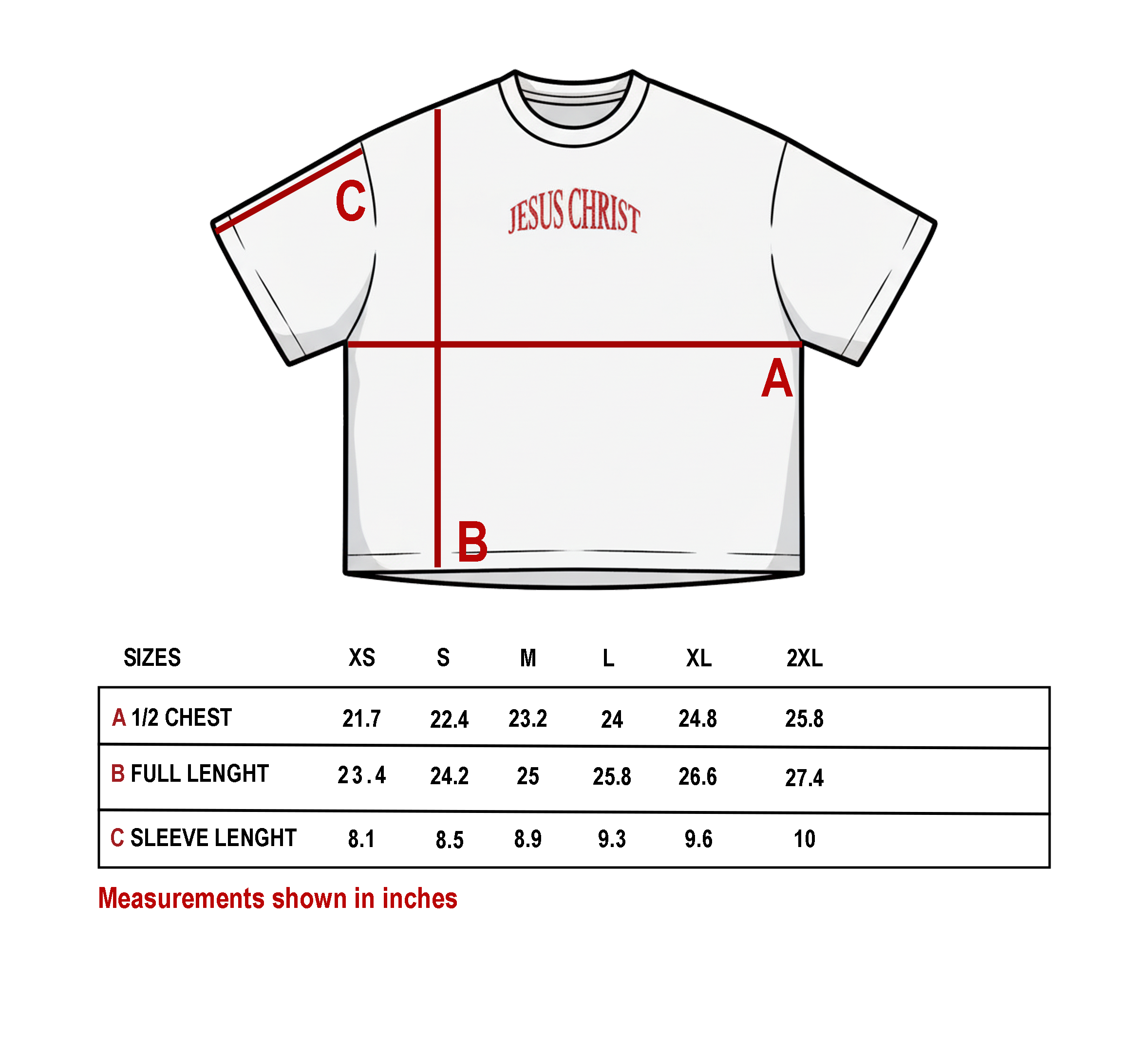 Jesus Christ Oversized Cropped Tee