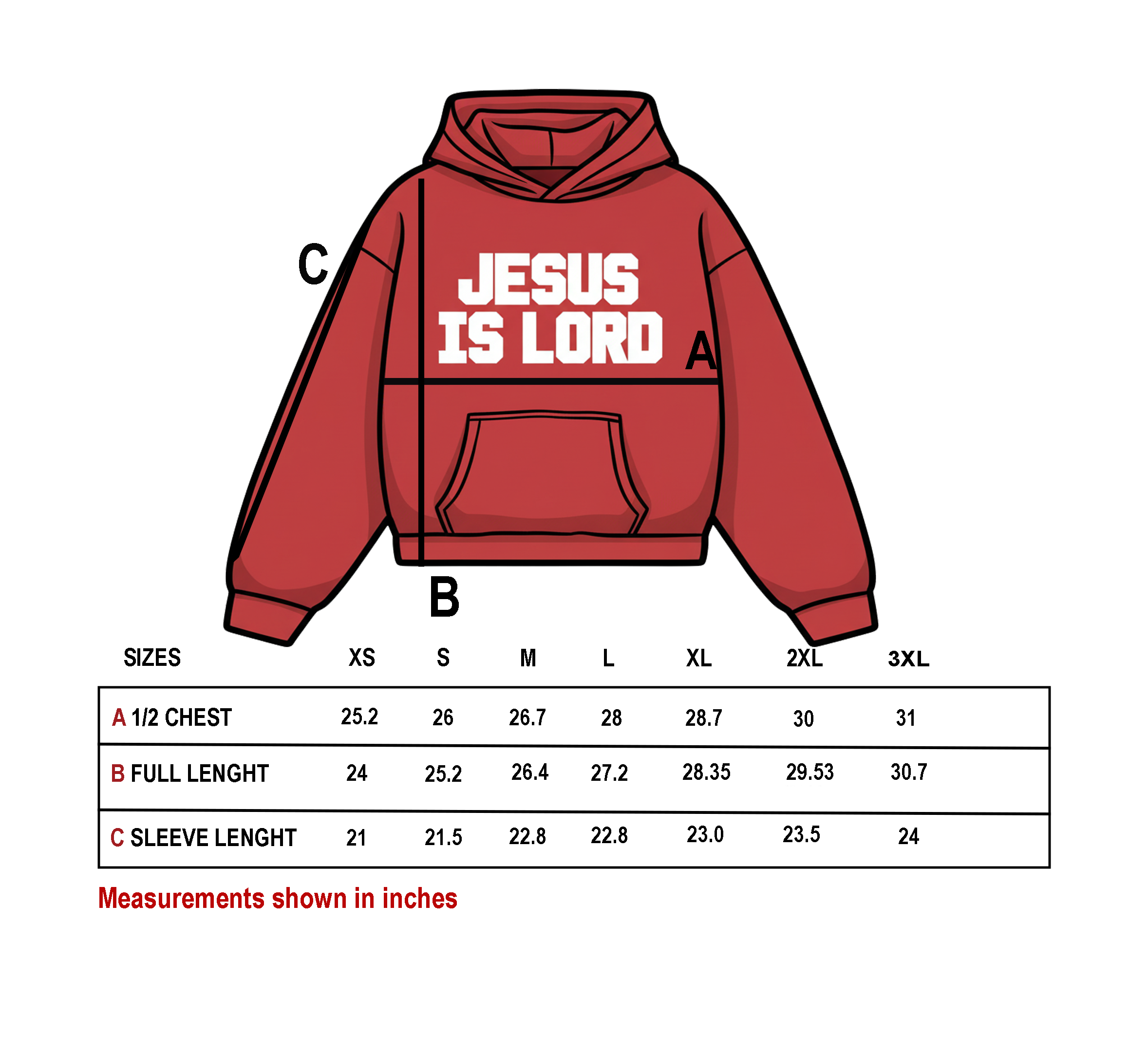 Jesus Is Lord Hoodie - Heavy Edition