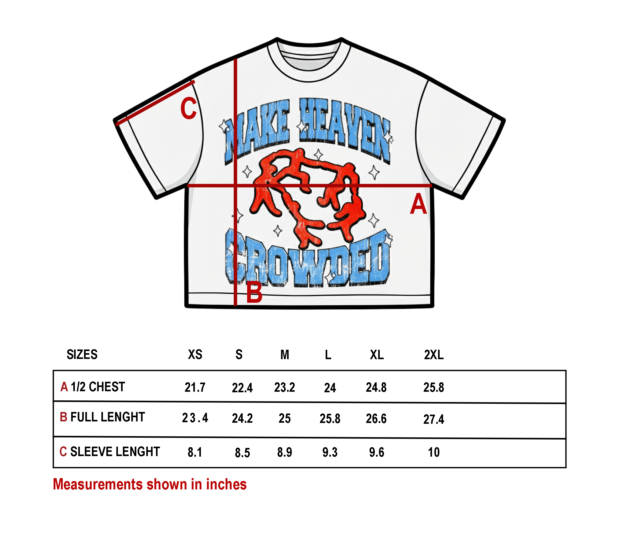 Make Heaven Crowded Oversized Cropped  Tee