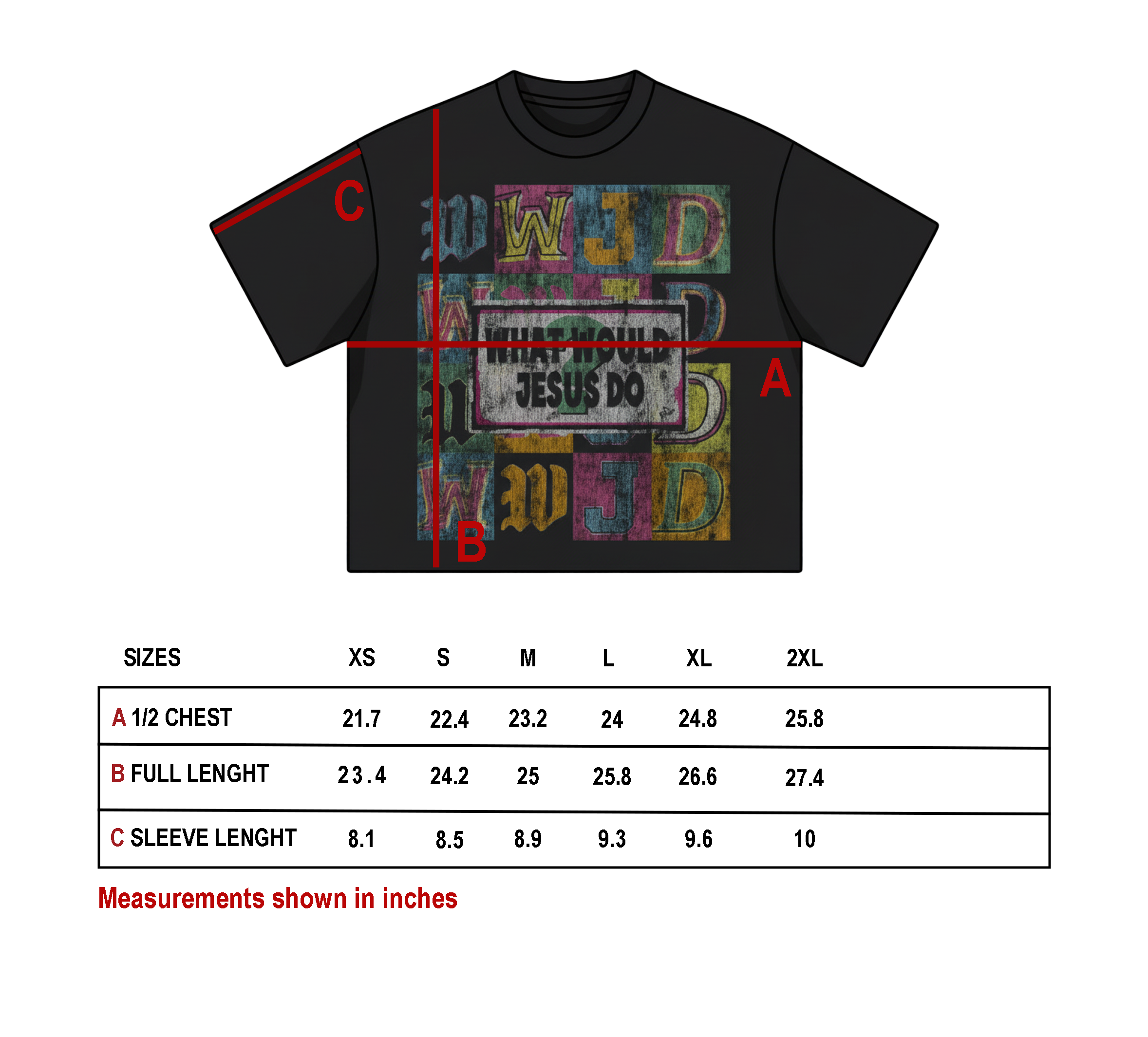 WWJD Oversized Cropped Tee